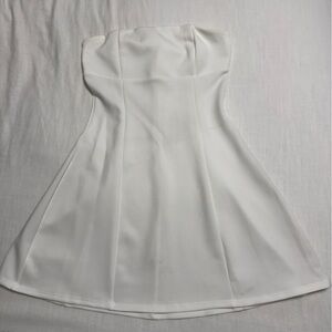 Strapless white dress